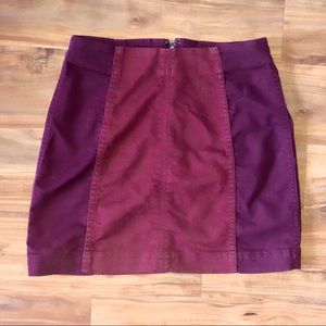 Free People burgundy mini skirt